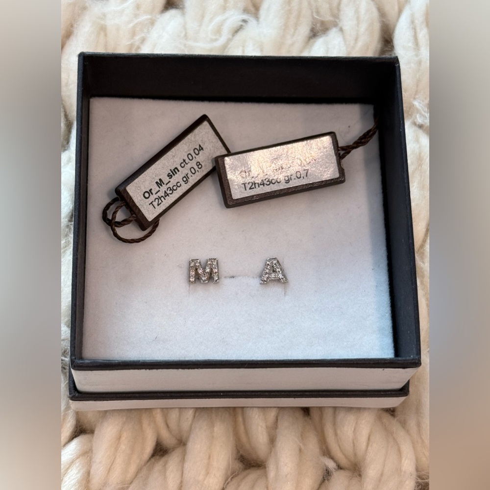 Silver Initial Earrings - image 7